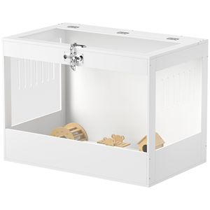 Gabbia per Criceti in Acrilico con Parte Superiore Apribile e Pannelli Trasparenti per Criceti Nano, Gerbilli e Razze di Taglia Media e Grande - Product Image 1