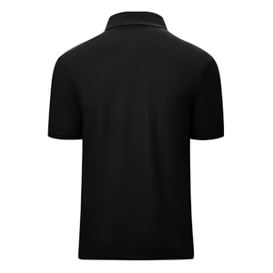 เสื้อโปโลผู้ชายสีดำคุณภาพสูง ผ้าถักโพลีเอสเตอร์ ระบายอากาศได้ดี ซับเหงื่อ แขนสั้น สีพื้น ผลิตตามสั่ง - Product Image 3