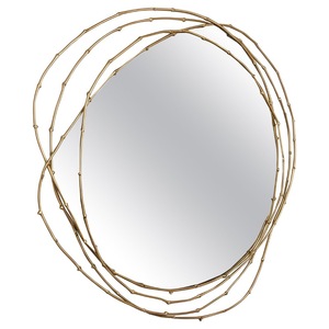 New Arrival Framed Brass <b>Wall</b> Mirror With Floral <b>Leaf</b> Design Bohemian <b>Decorative</b> Metal Frame - Product Image 3