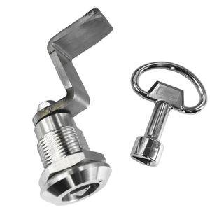 Loquet de compression à quart de tour en acier inoxydable 316 chromé avec déverrouillage par clé étanche pour armoires industrielles - Product Image 5