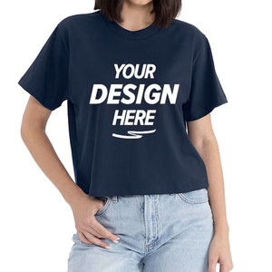 Wholesale Active Fitness Women Vintage <b>Crop</b> T-Shirt Summer Quick Dry Anti-Wrinkle Short Sleeve 100% Cotton Athletic T-Shirt - Product Image 1
