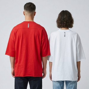 Oversized 100% Cotton T-Shirt Men Women Drop Shoulder O-Neck Plain Dyed Tee Unisex Summer Style Loose Fit <b>TShirts</b> Men Women - Product Image 2