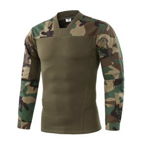 Camiseta de Camuflaje de Poliéster y Algodón de 250 GSM, Resistente, Transpirable, para Uso Táctico y Casual al Aire Libre, Venta al Por Mayor OEM - Product Image 1