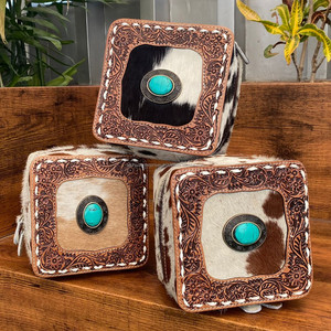 Gran oferta a granel, joyero de gran capacidad de cuero mecanizado a mano personalizado, caja de almacenamiento de piel de vaca, organizador, joyeros de viaje de lujo - Product Image 4