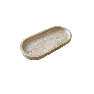 Bandeja Rectangular Multifuncional de Mármol Travertino Estilo Art Deco Moderno, Grabada, para Joyas, Decoración del Hogar y Hoteles - Product Image 3