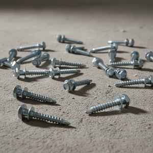 Tornillos autorroscantes con cabeza hexagonal y punta TEK, clase 4.8/6.8, rosca gruesa, acero al carbono zincado, pulgadas DIN/ANSI PDC - Product Image 1