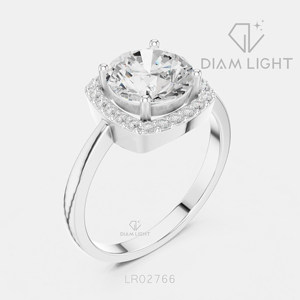 Bague de fiançailles en or blanc 14 carats avec diamant de laboratoire de 1,87 carat, couleur F+, clarté VS+, coupe ronde, bague de fiançailles et de mariage certifiée IGI - Product Image 2