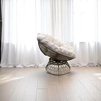 Chaise pivotante en poly rotin résistante aux intempéries et au design moderne Coussin de chaise pivotante de jardin avec cadre en aluminium Meubles de patio extérieur