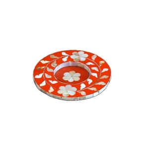 Posavasos de madreperla redondos hechos a mano con juego de plato de té y café para comedor elegante de estilo árabe y uso de regalo de Ramadán - Product Image 5