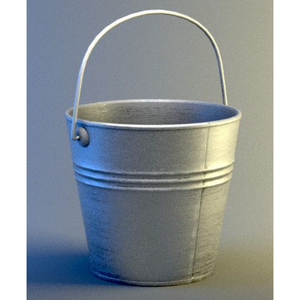 Seau en acier galvanisé poli avec poignée pour usage domestique et jardin, seau à eau classique, bac de rangement, décoration intérieure - Product Image 1