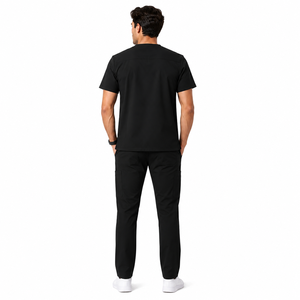 Uniformes Médicos de Primera Calidad para Hombre, 100% Algodón, Color Negro, con Logotipo Personalizado, Marca Privada, Ropa de Trabajo para Personal de Salud, Uniformes de Hospital - Product Image 4
