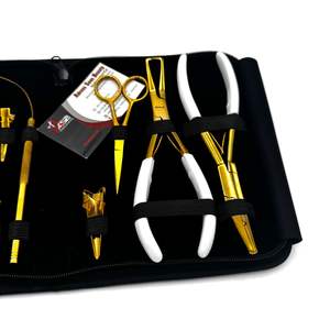 Kit de pinces pour extensions de cheveux en acier inoxydable plaqué or – Ensemble d'outils professionnels pour extensions de cheveux en gros avec logo personnalisé OEM - Product Image 6