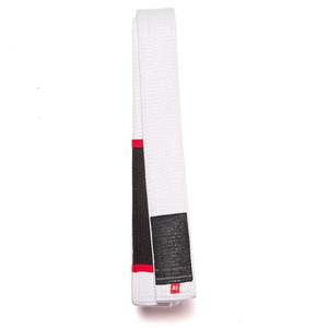 White Karate <b>Belt</b> With Black And <b>Red</b> Stripes Durable Cotton Unisex Adult Martial Arts Wear - Product Image 6