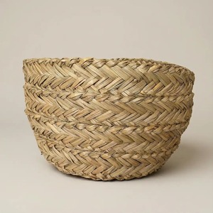 Panier rond en osier tressé à la main en jonc de mer, panier de rangement artisanal, vente en gros, écologique, fabriqué au Vietnam - Product Image 6
