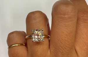 10K 14K 18K Solid Real Gold <b>Cushion</b> Cut Engagement Ring F VS Lab Created Diamond Wedding Custom Fine Jewelry Rings Bulk Supplier - Product Image 6