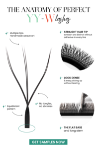 Cils YY à pointe fendue, éventails de cils préfabriqués en forme de trèfle, tiges longues, cils les plus vendus, vente en gros, emballage personnalisé - Product Image 5