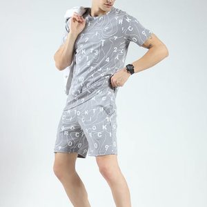 Men's T Shirts & Shorts <b>Twin</b> <b>Set</b> Hot Sale Customized 2 Pieces Short Sleeve T-Shirt & Shorts <b>Twin</b> <b>Set</b> - Product Image 3
