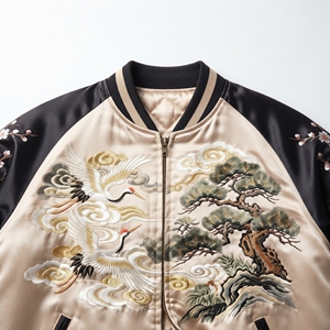 Veste Souvenir Silk Road Sukajan Dragon & Cerise, Bomber Brodé Tokyo Tiger, Veste d'extérieur Rising Sun Sukajan, Mount Fuj - Product Image 6