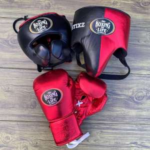 Conjunto de Boxeo de Cuero Vacuno Genuino de Alta Calidad, Nuevo y Más Vendido, No Boxing No Life, para Sparring - Product Image 1