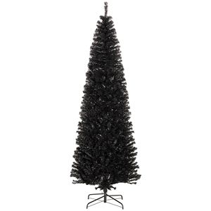 8ft Pencil Christmas <b>Tree</b> Unlit Artificial Douglas Fir Xmas <b>Tree</b> with Realistic Branches for Halloween Decorations - Product Image 1