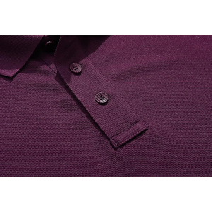 Polo de Algodón Piqué Morado de Manga Corta para Hombre, Transpirable, Informal, de Punto, Color Sólido, Corte Regular - Product Image 5
