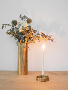 Lanterne porte-bougie portable élégante en laiton, ronde, faite à la main, petit récipient à bougie avec support et bougie chauffe-plat – Fabricant - Product Image 4