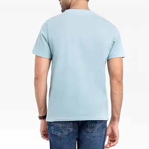 Camiseta de Hombre Azul Claro, Oversize, Color Sólido, 100% Algodón, Alta Calidad, Hombros Caídos - Product Image 6