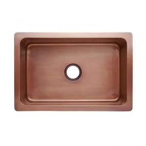 Fregadero de Baño de Cobre Puro con Acabado Martillado Antiguo, Fregadero de Cocina de Cobre Rústico de Tamaño Personalizado, Doble Tazón Hecho a Mano - Product Image 3