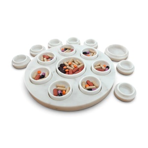 Boîte et porte-pilules ovales en marbre – Décoration de luxe personnalisée pour la maison, rangement multifonctionnel pour 7 jours de la semaine, style italien avec couvercle - Product Image 1