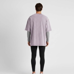 T-shirts décontractés surdimensionnés à manches courtes 100 % coton respirants pour hommes, effet délavé, vente en gros - Product Image 2
