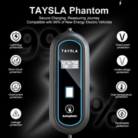 Pengisi Daya Mobil Listrik TAYSLA Phantom 7KW 32A Tipe 2 dengan Adaptor Pengisi Daya EV CEE Plug 80V-260V Kabel 5M Pengiriman dari Brasil