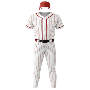 Uniforme de Béisbol Personalizado de Fábrica OEM, Unisex, con Botones, Cuello en V, 100% Poliéster, Impresión Digital Personalizada - Product Image 1