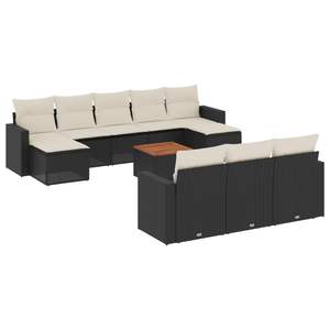 Conjunto de 11 Muebles de Jardín Modulares de Mimbre Sintético Negro, Colección de Muebles de Exterior Grandes - Product Image 2