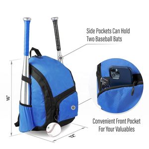 Mochila Ligera para Béisbol y Sóftbol – Bolsa Deportiva Impermeable de Poliéster con Malla Ventilada, Cierre de Cremallera y Logotipo Personalizado - Product Image 2