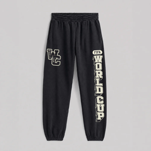 Pantalones Deportivos Negros de Felpa de Algodón, Corte Regular, Cintura Elástica, Largos, Casuales, para Hombre y Mujer, Invierno - Product Image 3