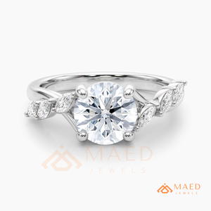 925 Sterling Silver Round Cut Moissanite Engagement Ring Marquise Side Stone Bridal Jewelry USA Gift Women - Product Image 5