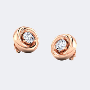 Boucles d'oreilles clous solitaires rondes en diamant de laboratoire 1,00 carat total, or, clarté VVS VS, couleur DEF, taille brillant, sertissage classique à griffes - Product Image 5