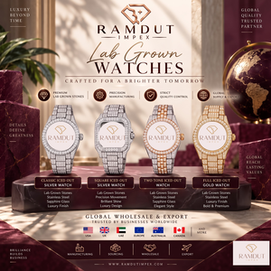 Montre à quartz légère et écologique Urban Street Rhythm Grand Collector Trophy Princess Cushion avec cadran foncé et diamants en strass - Product Image 3