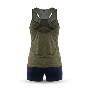 women's mesh zoned tank top and compression shorts pickleball courtwear kit aero ventilation moisture wicking summer activewear - Product Image 2