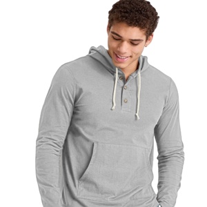 เสื้อมีฮู้ดผู้ชายสไตล์ Henley-สวมใส่สบายและทนทาน-เหมาะสำหรับชุดลำลองและกิจกรรม - Product Image 1