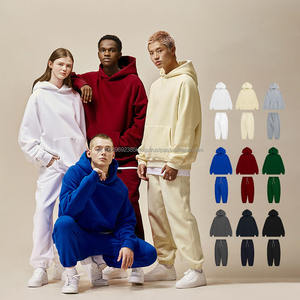 Ensemble de survêtement en molleton français pour homme de haute qualité 100% coton, sweat-shirt à capuche surdimensionné et pantalon de jogging - Product Image 1