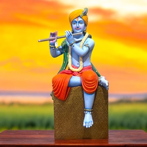 Nirmala Handicrafts Handcrafted Resin Art Deco Figurative Krishna Playing Flute <b>Statue</b> | Home Office/Tabletop <b>Religious</b> Decor - Product Image 1