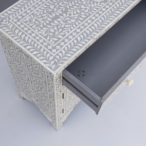 ILAHI's Bone Inlay <b>Drawer</b> Modern Design Agate Detailing <b>Storage</b> Portable Home Furniture - Product Image 1