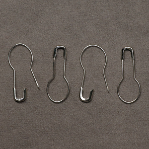 Reusable Braided Steel Nickel Plated Stitch Marker Safety Pin with Pear Shape - Product Image 6