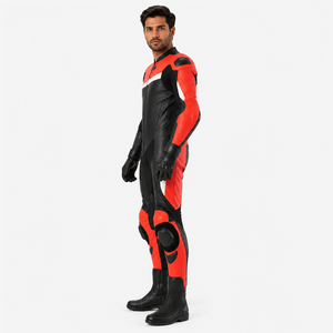 Combinaison de moto en cuir une pièce pour homme Samroz Sports, protections CE amovibles, entièrement résistante à l'eau, coupe-vent, pour course à moto, grandes tailles - Product Image 3
