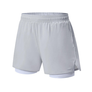 Custom Men 2 1 Gym Shorts Compression Liner Running Workout Shorts Phone Pocket Oxford Fabric <b>Mid</b> Waist Wholesale Supplier OEM - Product Image 6