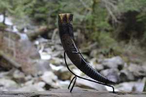 High Quality Eco-Friendly Viking Drinking Horn with Stand Handmade Polished Carved Animal Style Natural Craft for Wedding Home - Product Image 2