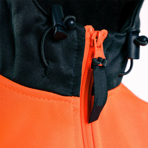 Sweat à capuche en polaire haute visibilité ANSI Classe 1, tissu 100 % polyester, couleur fluorescente, logo personnalisé, fermeture éclair, vêtements de sécurité réfléchissants - Product Image 3