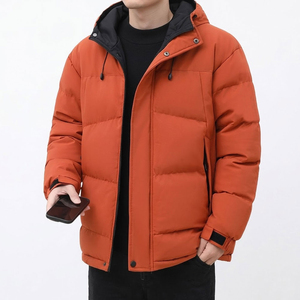 Puffer Winter <b>Jacket</b> Hooded Insulated Quilted Down Style Waterproof Windproof Warm Outdoor Casual <b>Zip</b> <b>Up</b> <b>Jacket</b> for Men OEM - Product Image 1