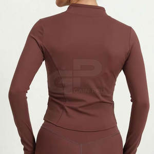 Chaqueta de yoga para mujer de alta calidad, transpirable, de tela elástica, ajustada, con cremallera completa, para entrenamiento en el gimnasio y correr. - Product Image 5